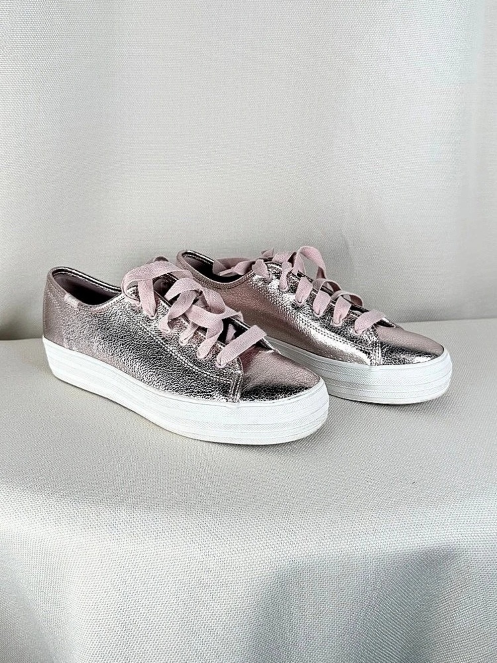 Keds Triple Up Metallic Leather Sneaker Sneakers Pink US 9